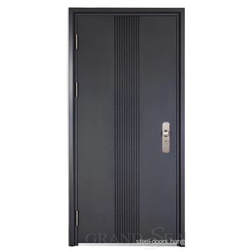 Chinese supplier Black Modern Anti-theft  Cheap Exterior Security Steel Door Steel Door For House Front